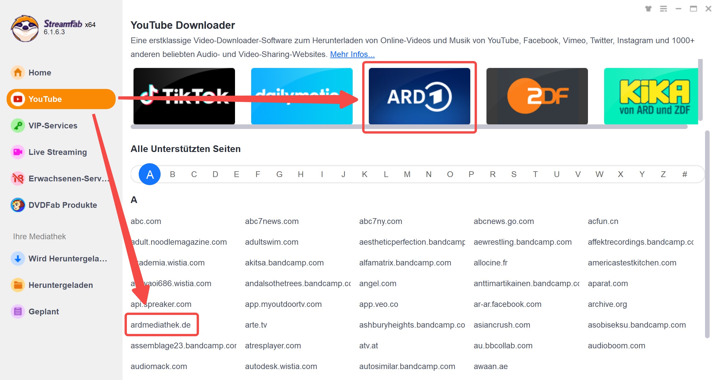 Mit StreamFab ARD Mediathek Filme downloaden