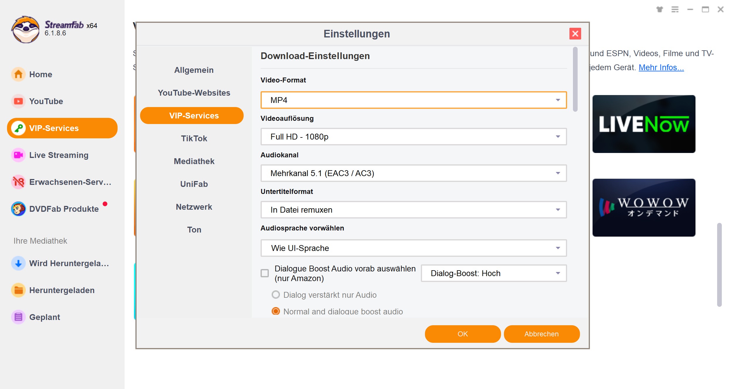 Anleitung zum Herunterladen von WOW Videos in MP4-Format