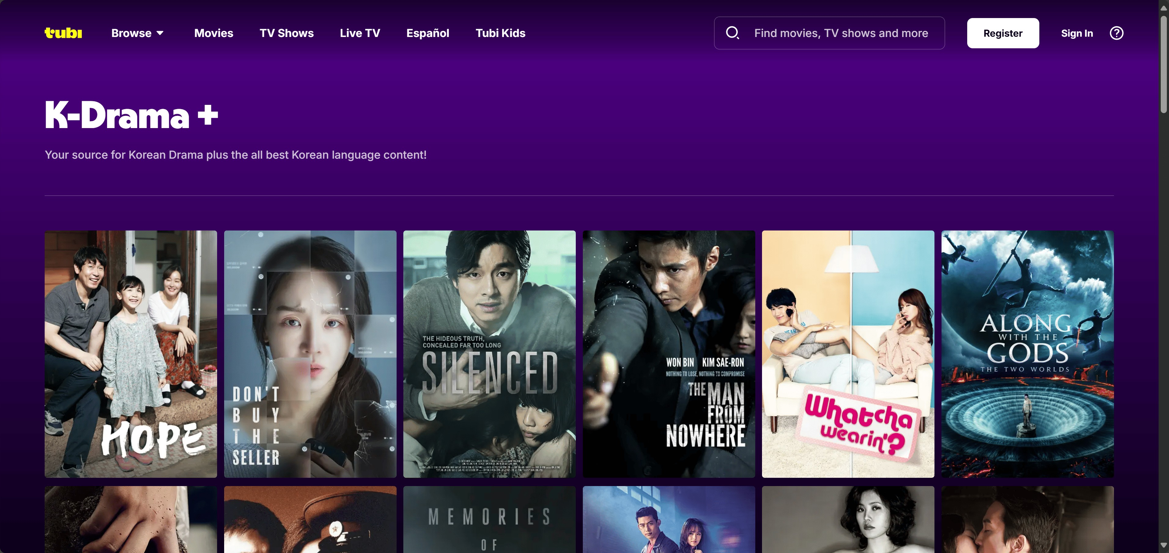 Free Kdrama Websites: Tubi