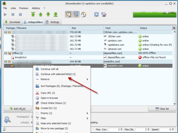 How to Use JDownloader: step 2