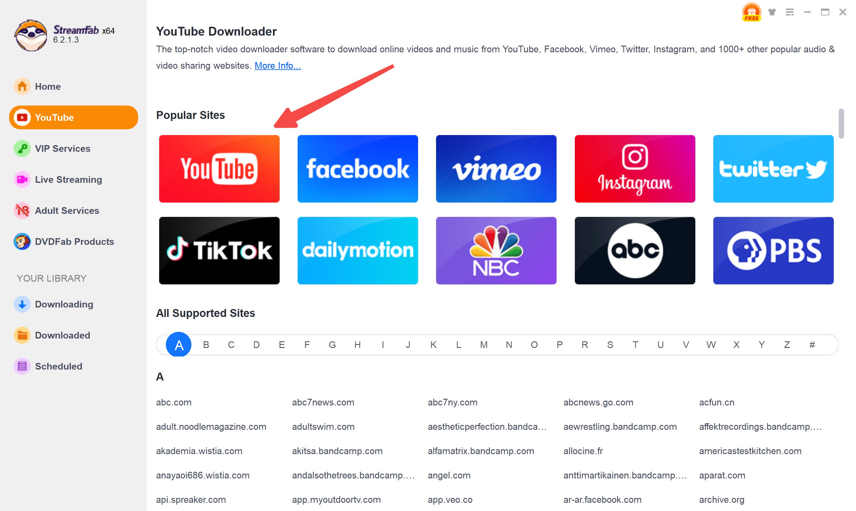 wondershare uniconverter alternative: streamfab step 1