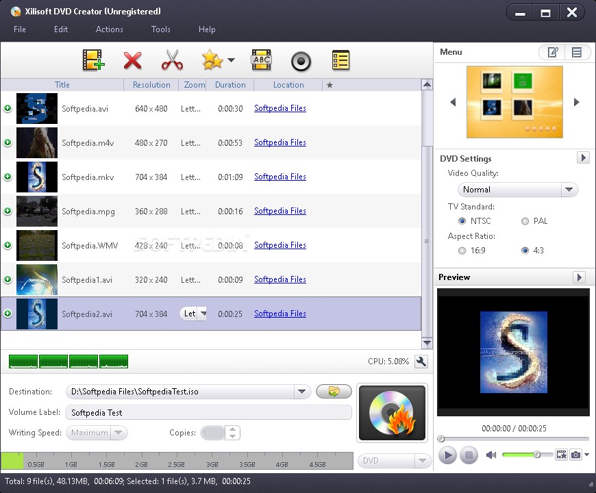 Convert AVI to DVD with Xilisoft AVI to DVD Converter