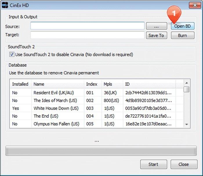 Suppression de Cinavia :  CinEX HD
