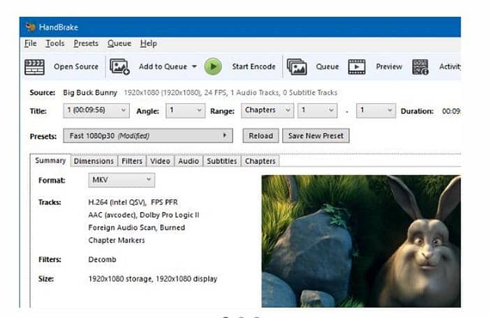 Convert ISO to MP4:(3) HandBrake