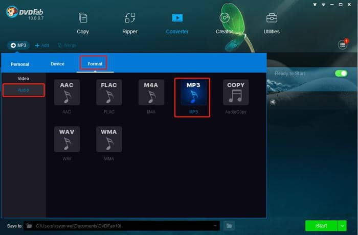 Comment convertir facilement des MP4 en MP3 en ligne avec convertisseur mp4 mp3 en ligne:Comment convertir MP4 en MP3 avec DVDFab Video Converter :