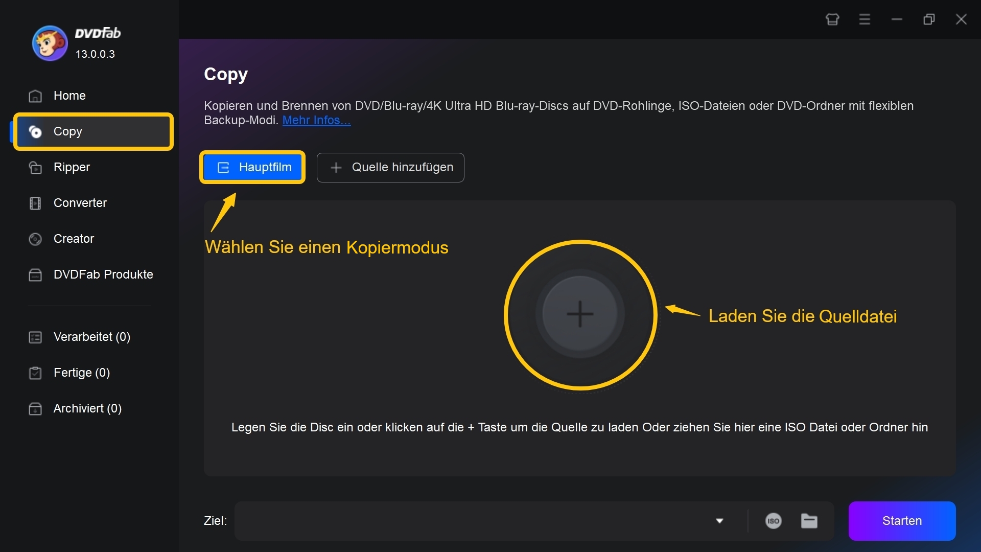 Wie man mit DVDFab DVDs als ISO-Dateien erstellt