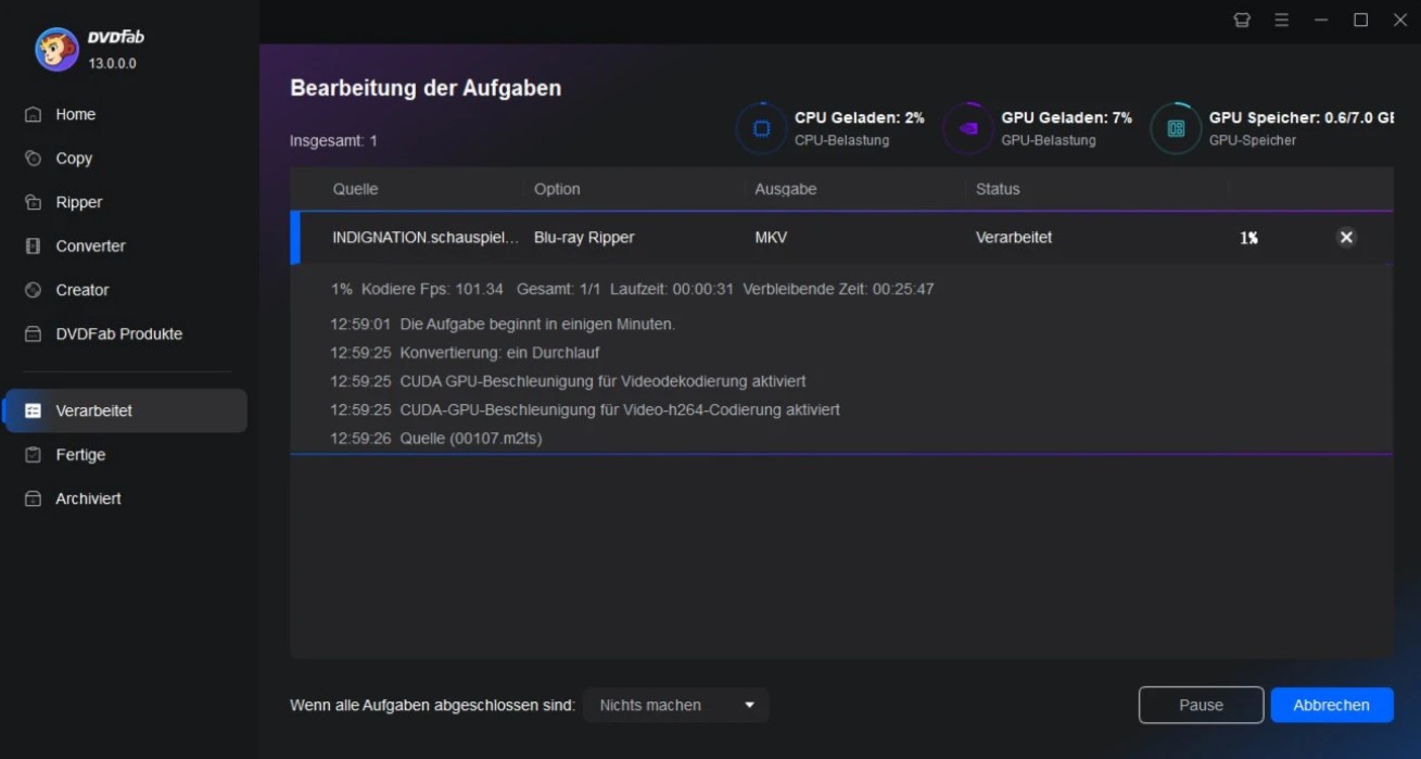 Wie man Blu-ray mit DVDFab Blu-ray Ripper in mp4 konvertiert?