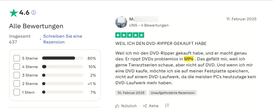 DVDFab DVD Ripper: Das sagen Nutzer auf Trustpilot