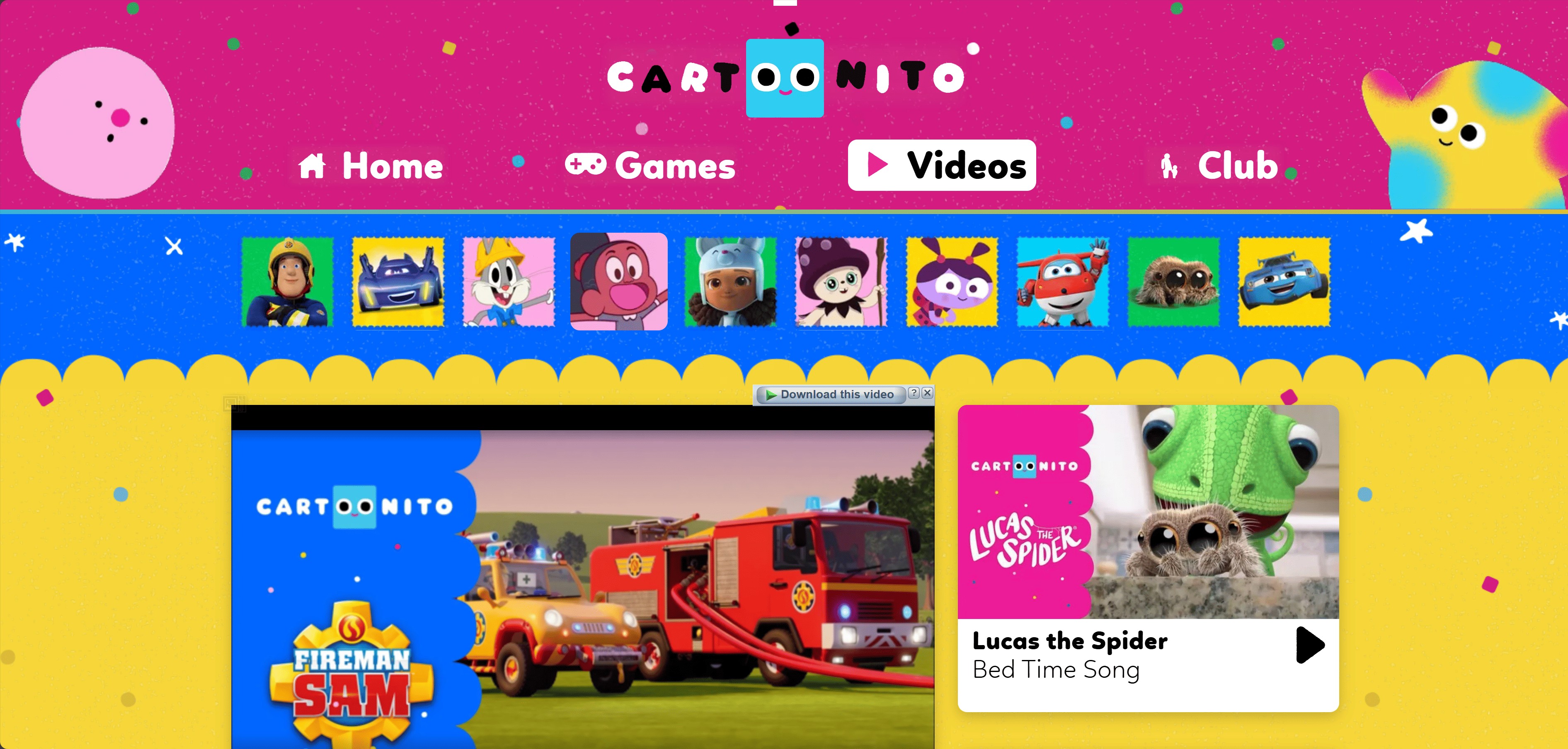 watch on top online cartoon site: Cartoonito