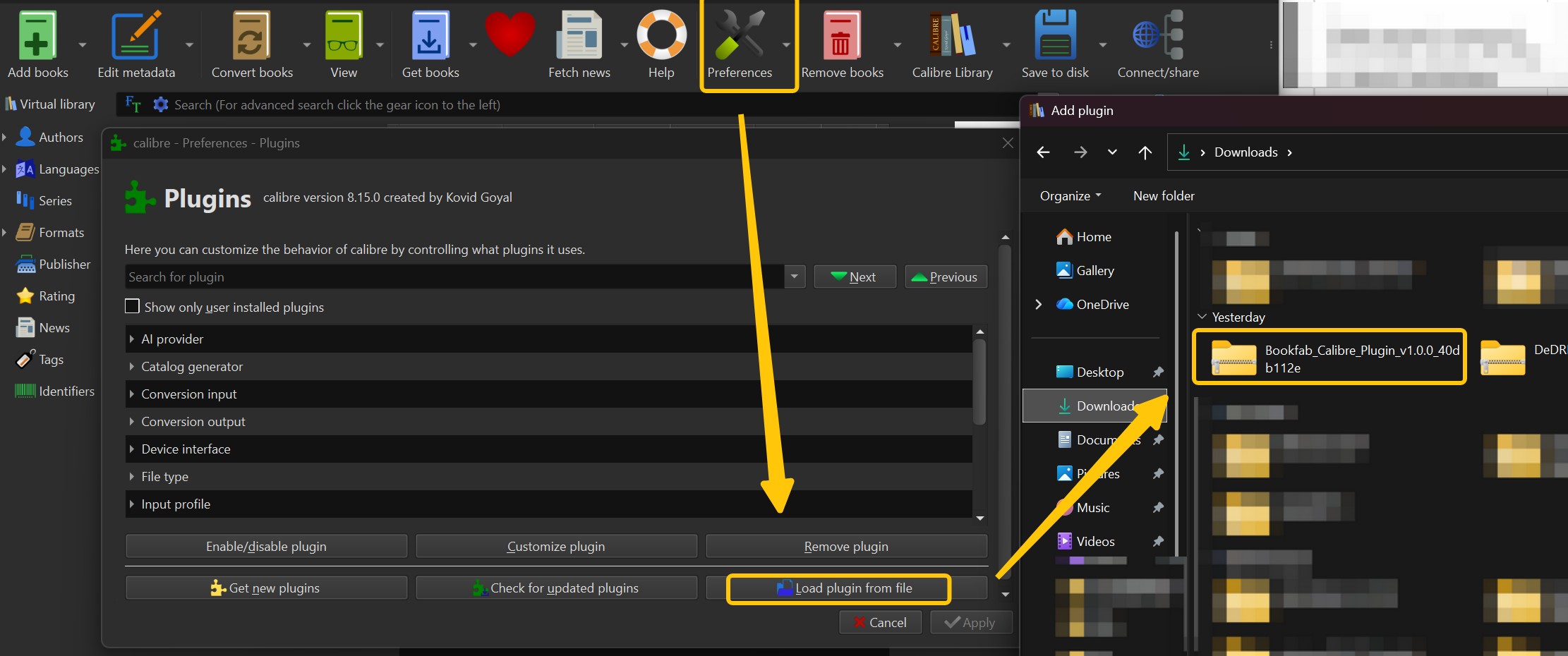 install bookfab calibre plugin