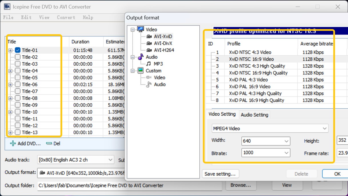 Convert DVD to AVI with Icepine Free DVD to AVI Converter