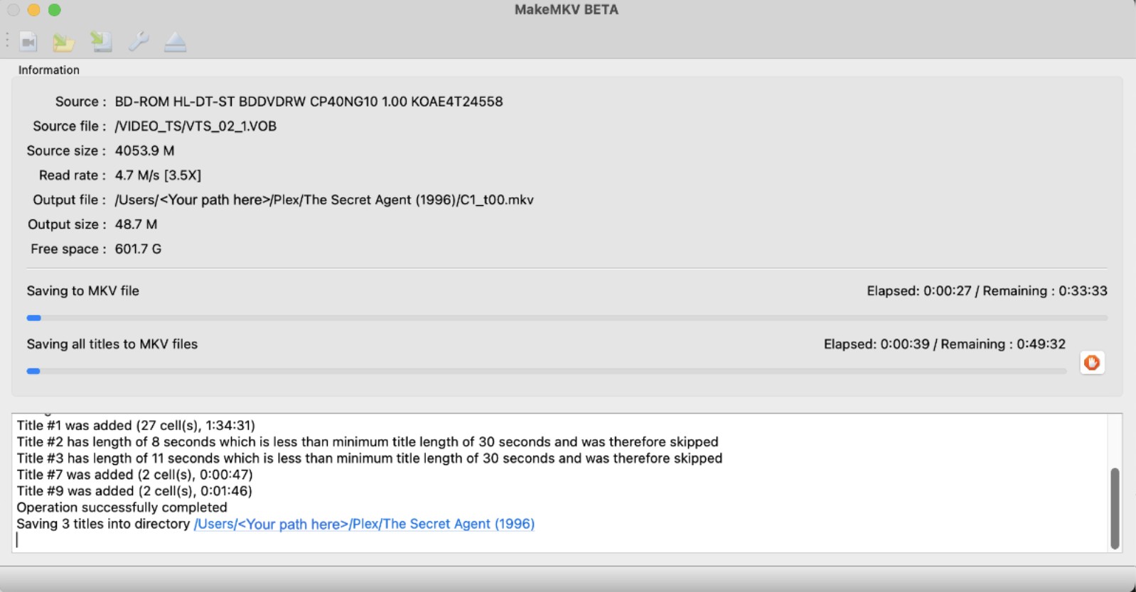 Étapes pour ripper des DVD en utilisant MakeMKV