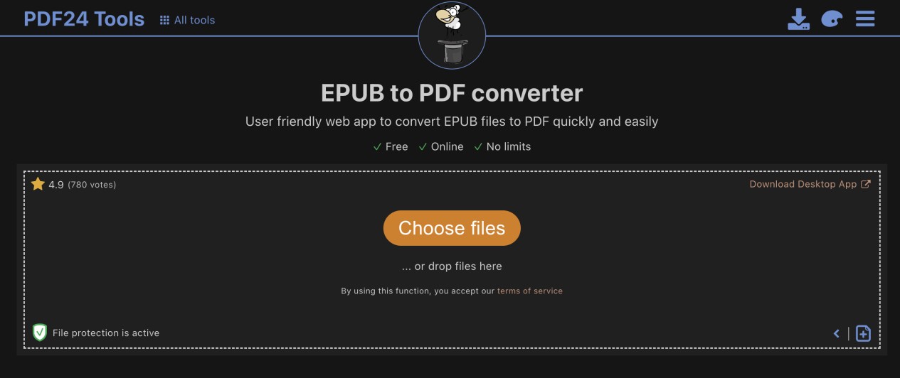Meilleurs convertisseurs EPUB à PDF: outils PDF24