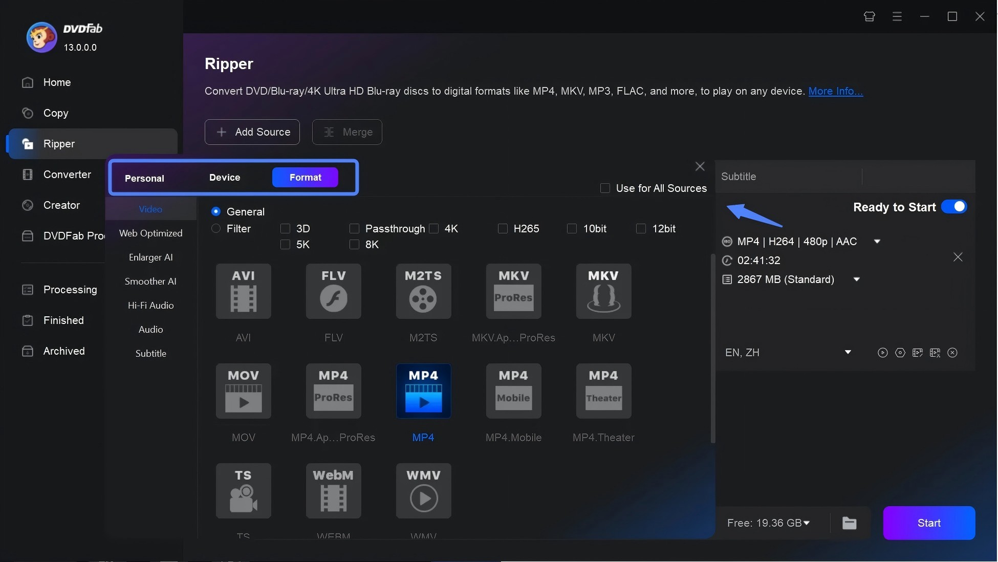 Use DVDFab UHD Ripper to Back up UHD Blu-rays