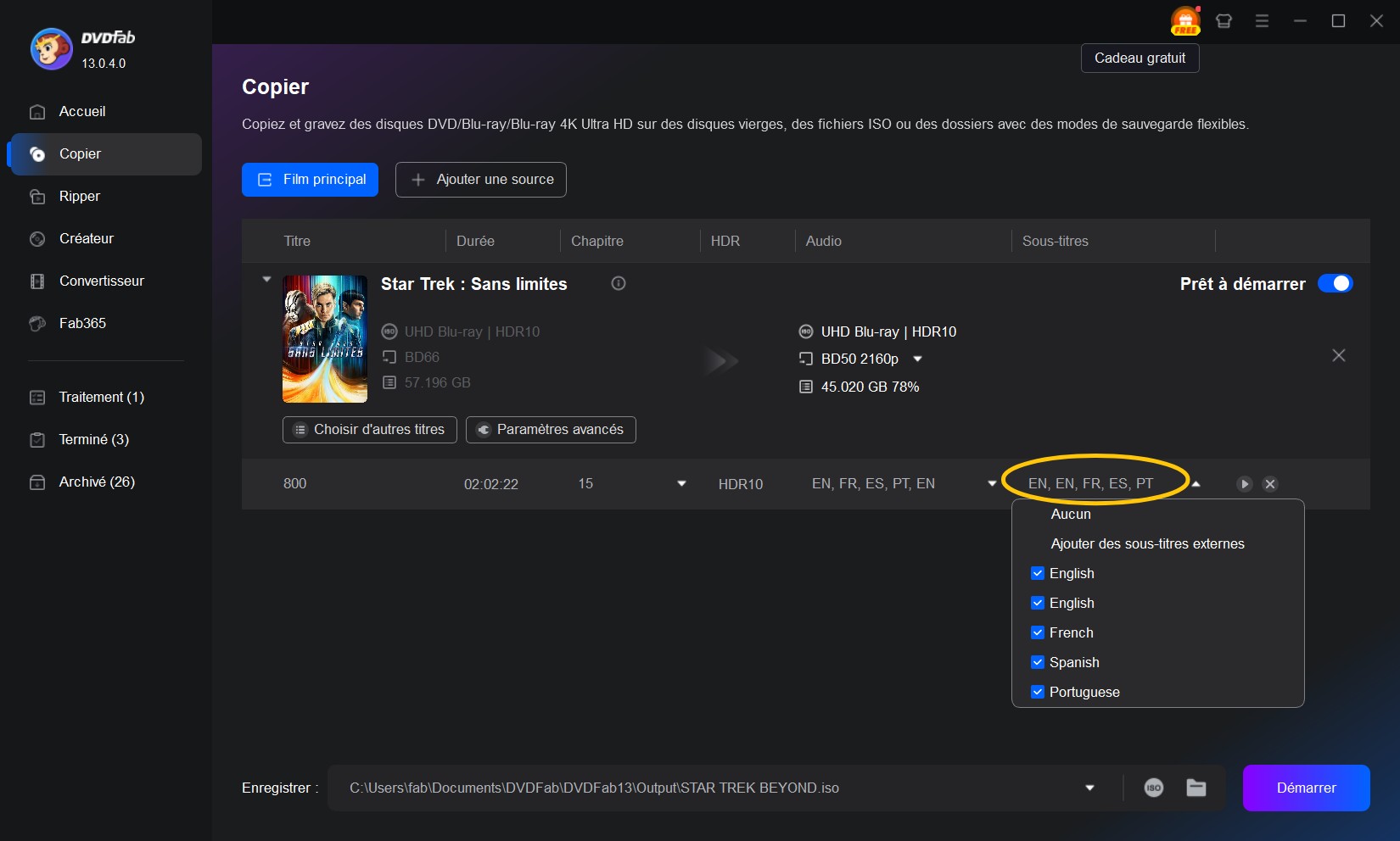 Copier Blu-ray avec un logiciel de copie Blu-ray gratuit