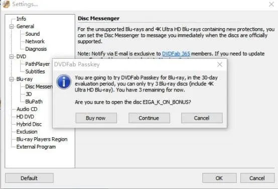 DVDFab Blu-ray for Passkey - Décrypter les protections contre la copie Blu-ray gratuitement