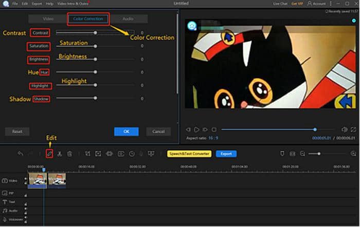 comment augmenter la résolution vidéo avec des amplificateur sde qualité vidéo:3. Augmenter la résolution vidéo grâce à la correction des couleurs et aux effets vidéo