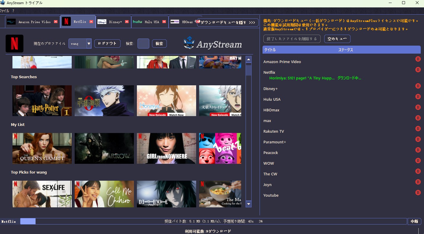 anystream 使い方