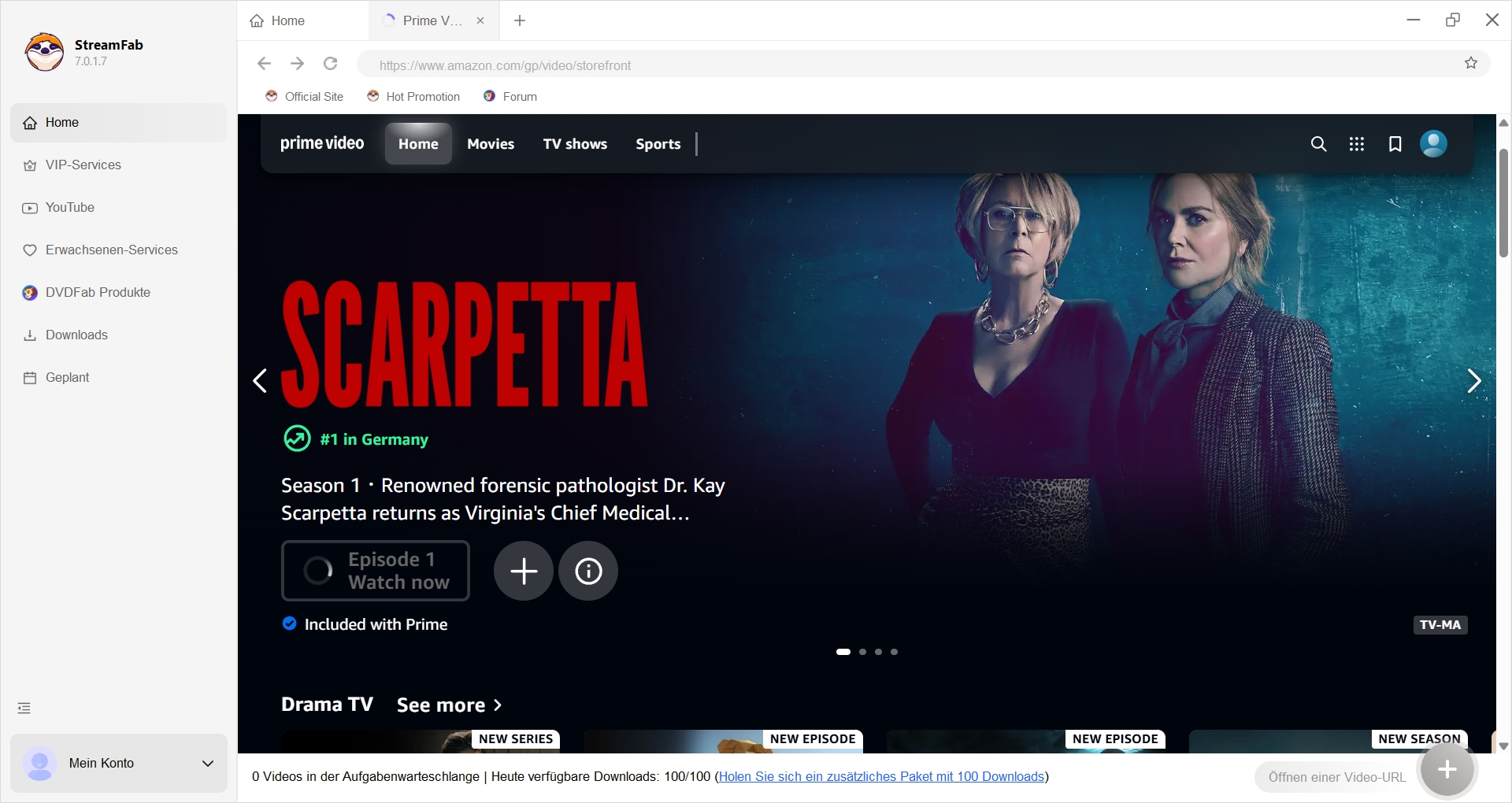 StreamFab Schritt-für-Schritt-Anleitung für Amazon Prime Video Downloads