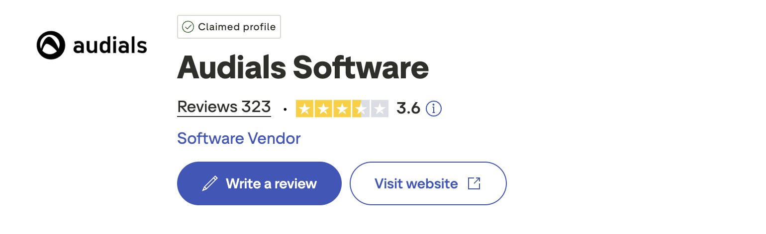 Audials Video hat eine Bewertung von nur 3,6 auf TrustPilot