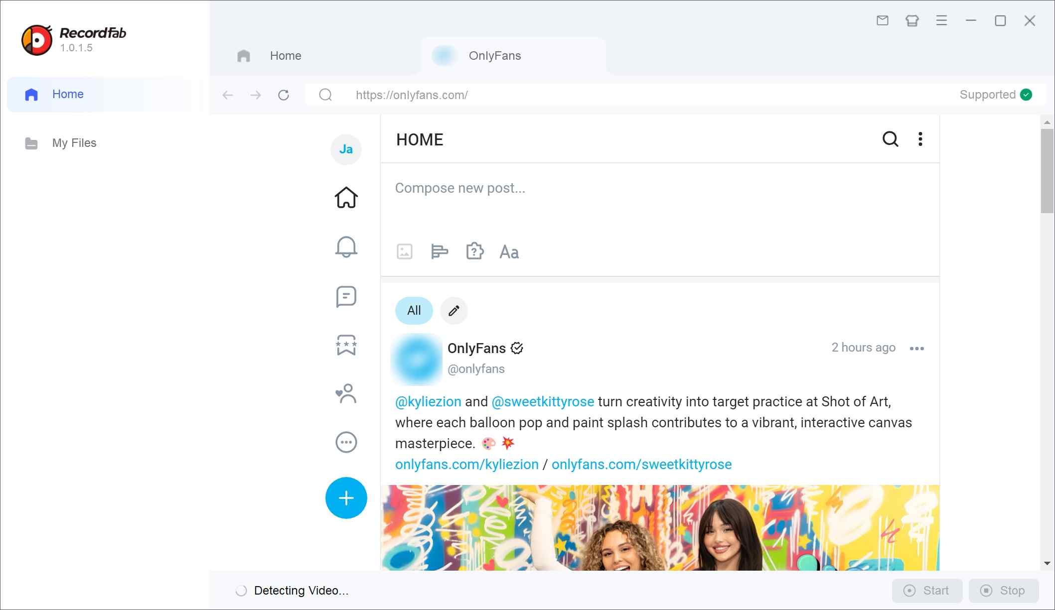 Wie man mit recordfab OnlyFans-Videos aufnimmt: Schritt 2