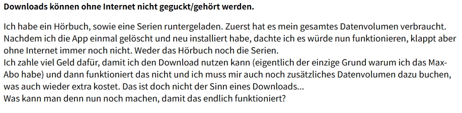 Frage: Download ohne Internet schauen