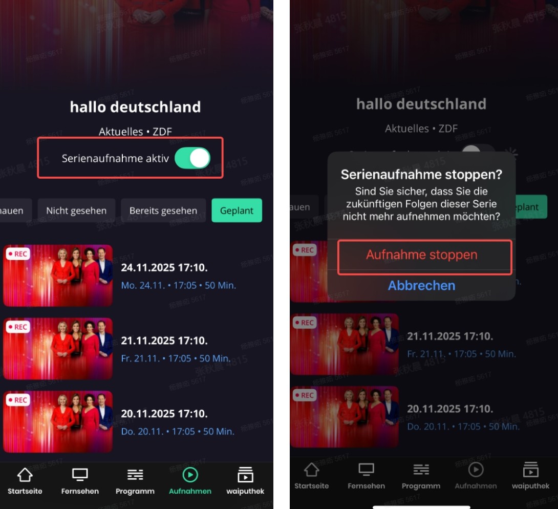 Vorteil 2: Zeitgesteuerte Aufzeichnung und bequeme Verwaltung