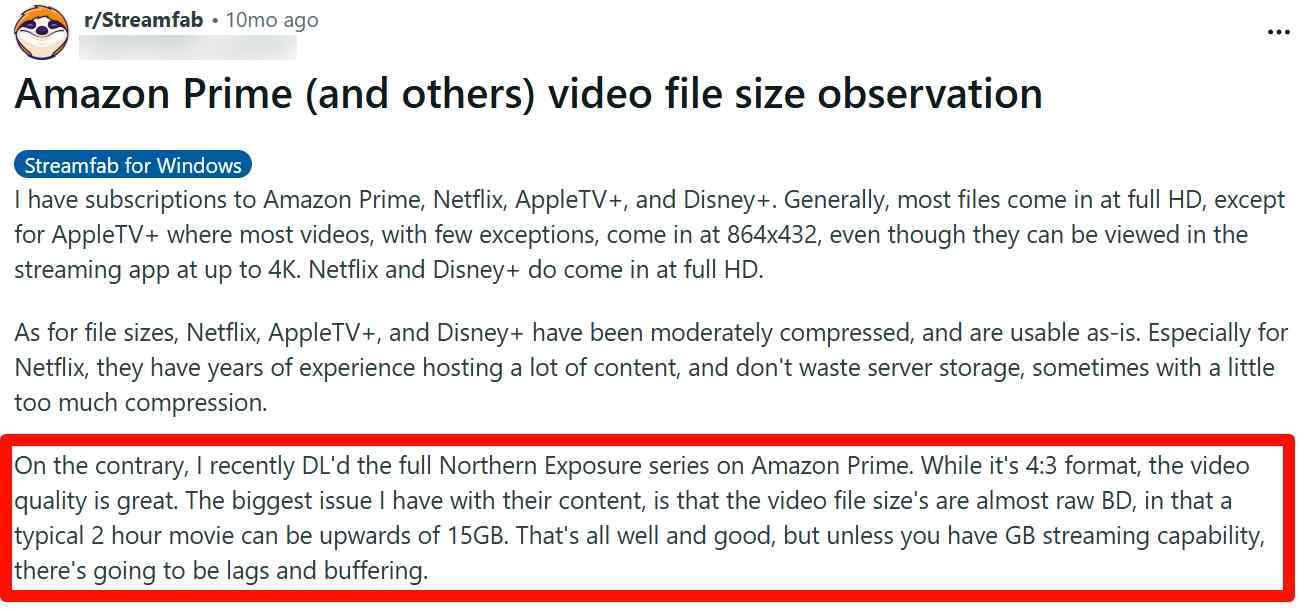 streamfab amazon video downloader review: a screenshot of other users review