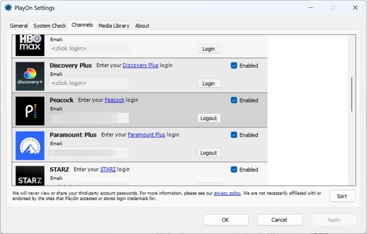 how to screen record peacock on pc via playon home: step 2