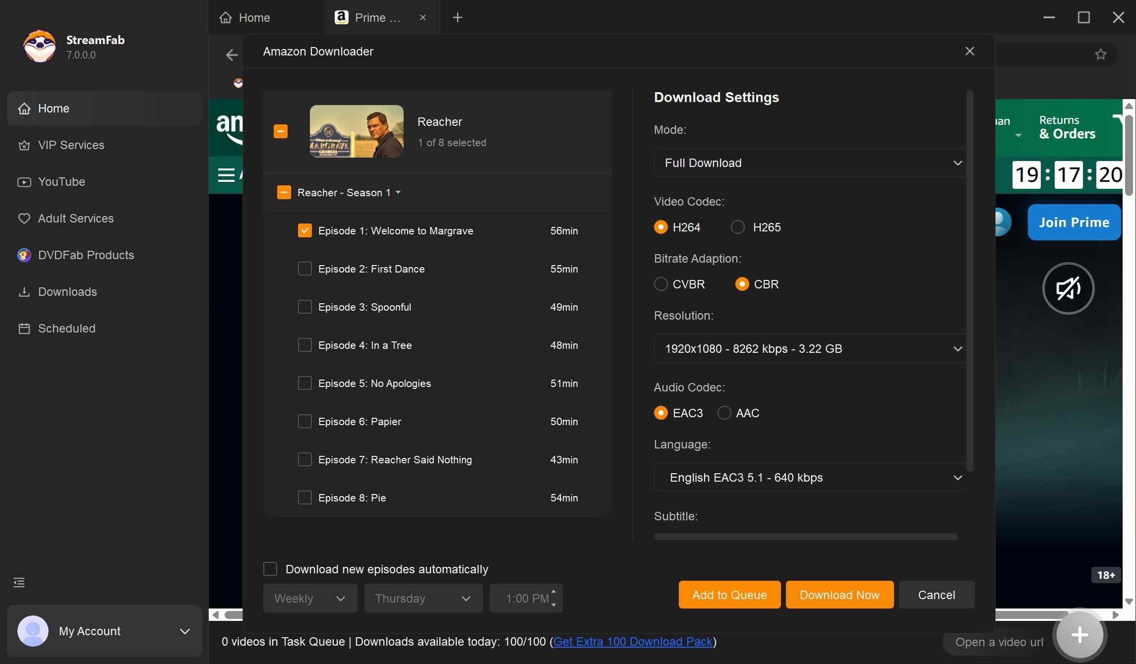 how to use streamfab amazon downloader, the better alternative to audials: step 2