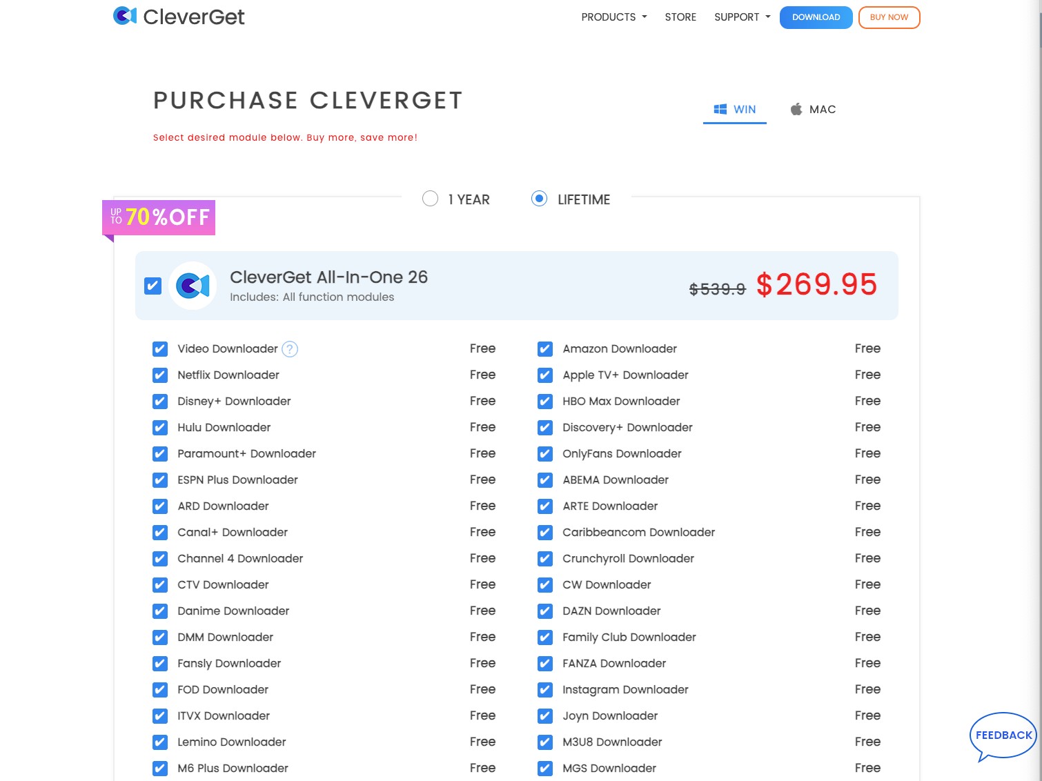 CleverGet Pricing - Viewing License Plans
