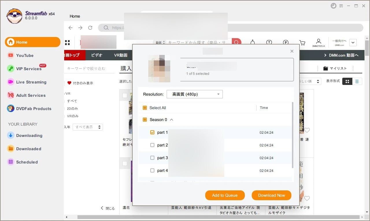 screen record fanza video: streamfab step 3