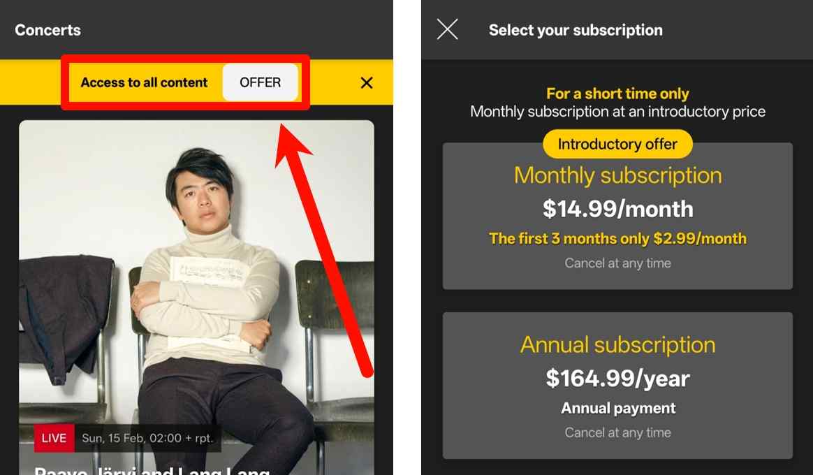 how to download from digital concert hall with the official app