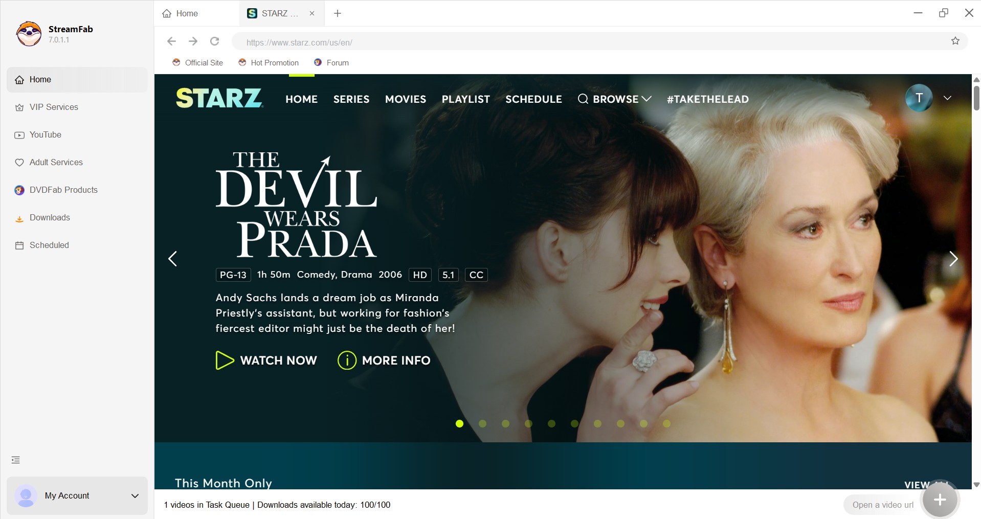 how to download movies on starz: step 3 of streamfab