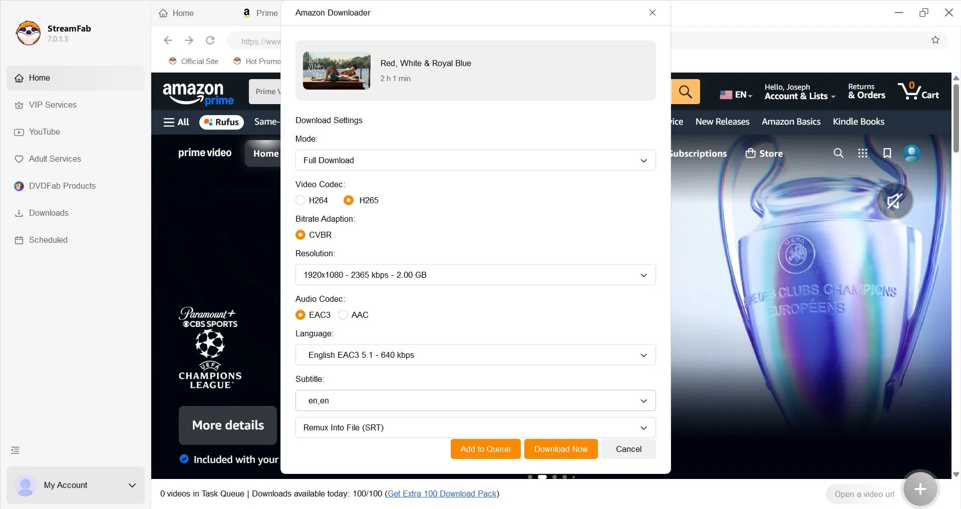download streaming video on pc: streamfab step 2