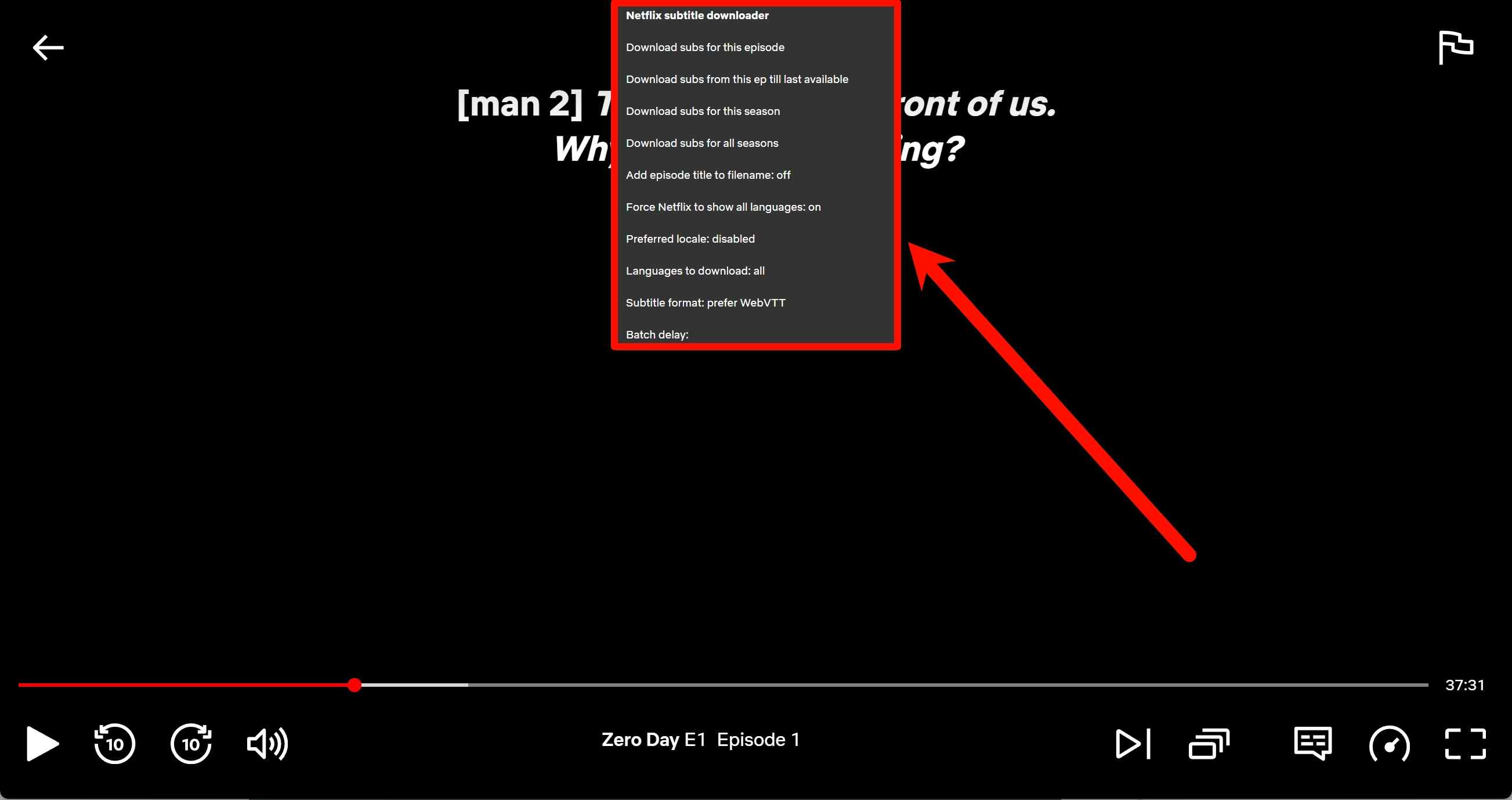 how to download netflix subtitles via netflix subtitle downloader: step 2
