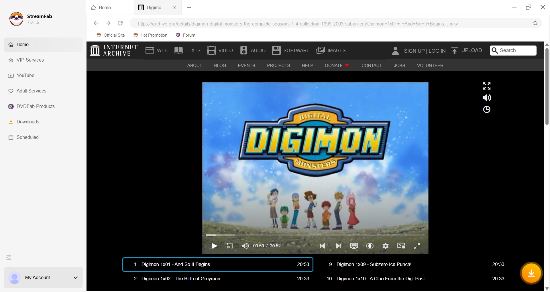 how to download video from wayback machine