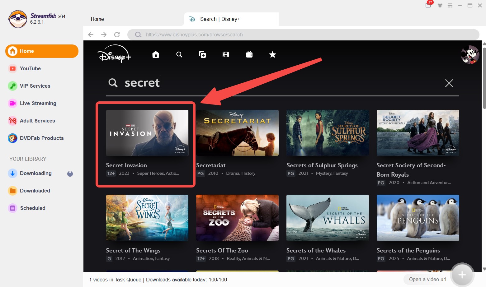 rip movies from disney plus: step 2