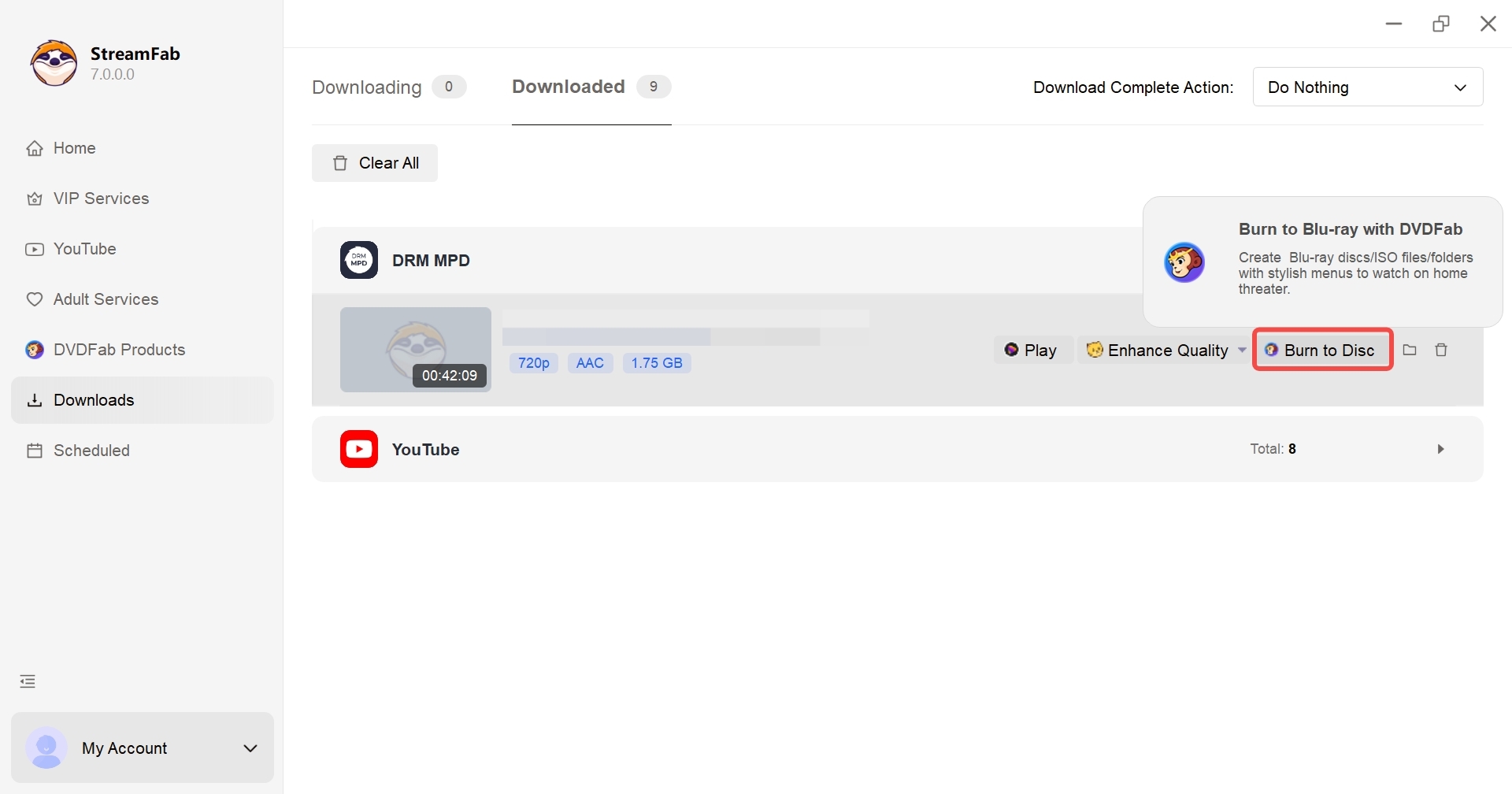 Burn the video to disc