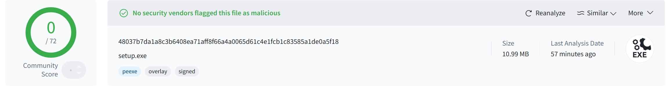 the virustotal scan result shows streamfab onlyfans downloader is safe to use