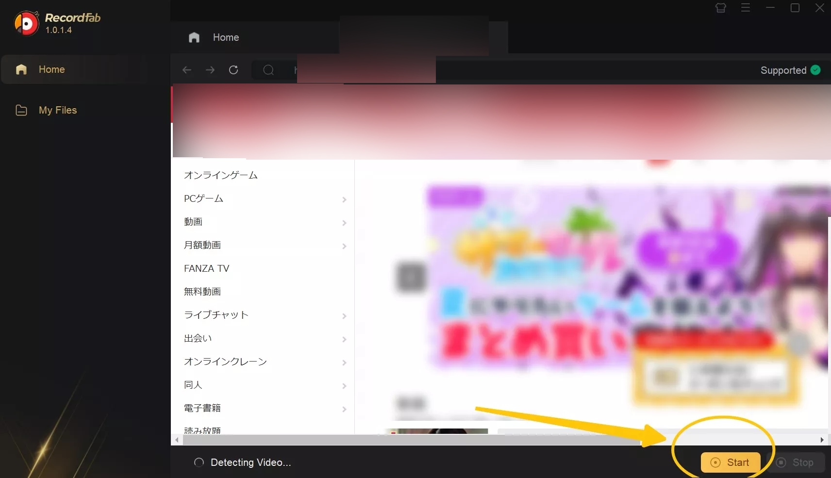 screen record fanza video: recordfab step 2