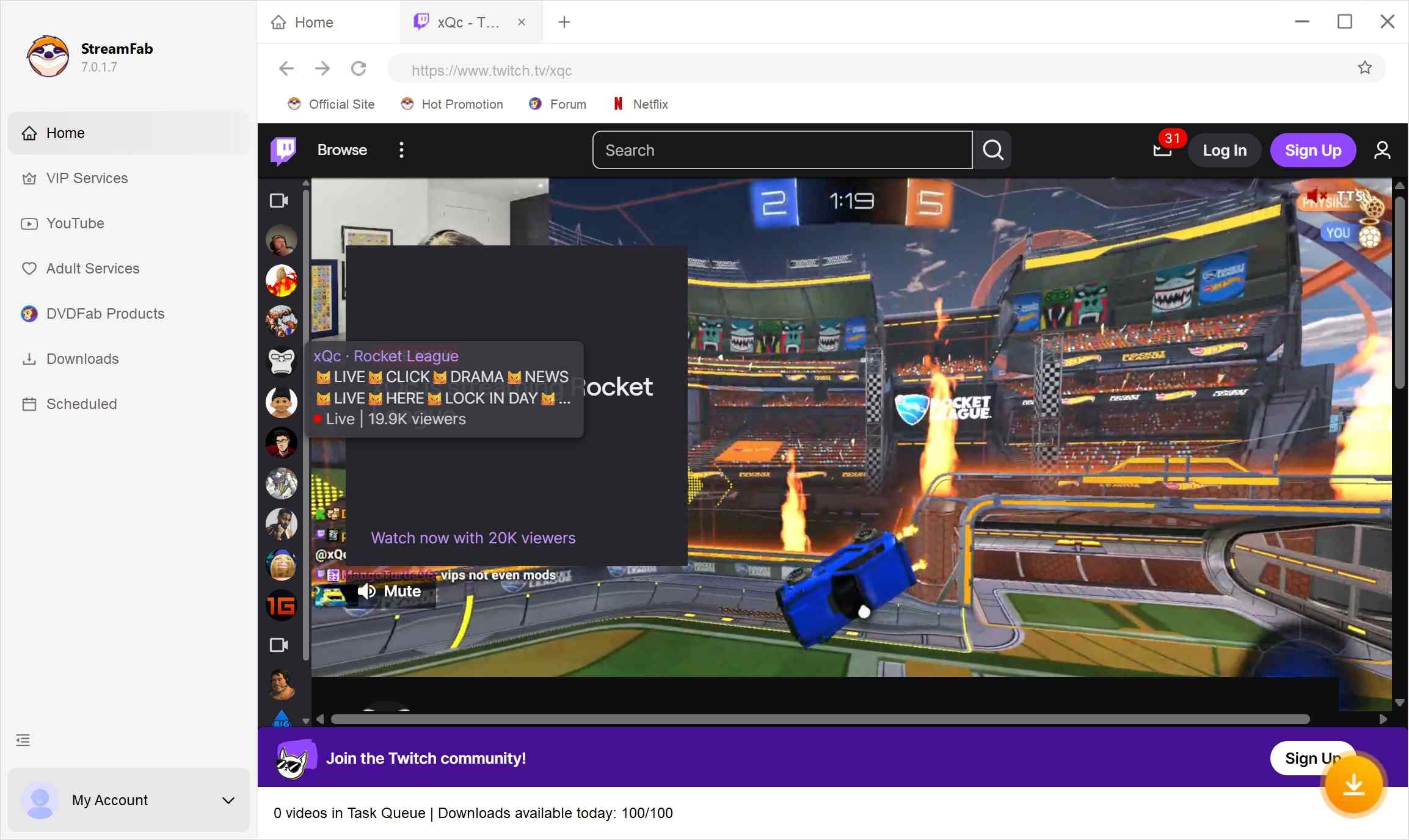 how to download twitch streamfab