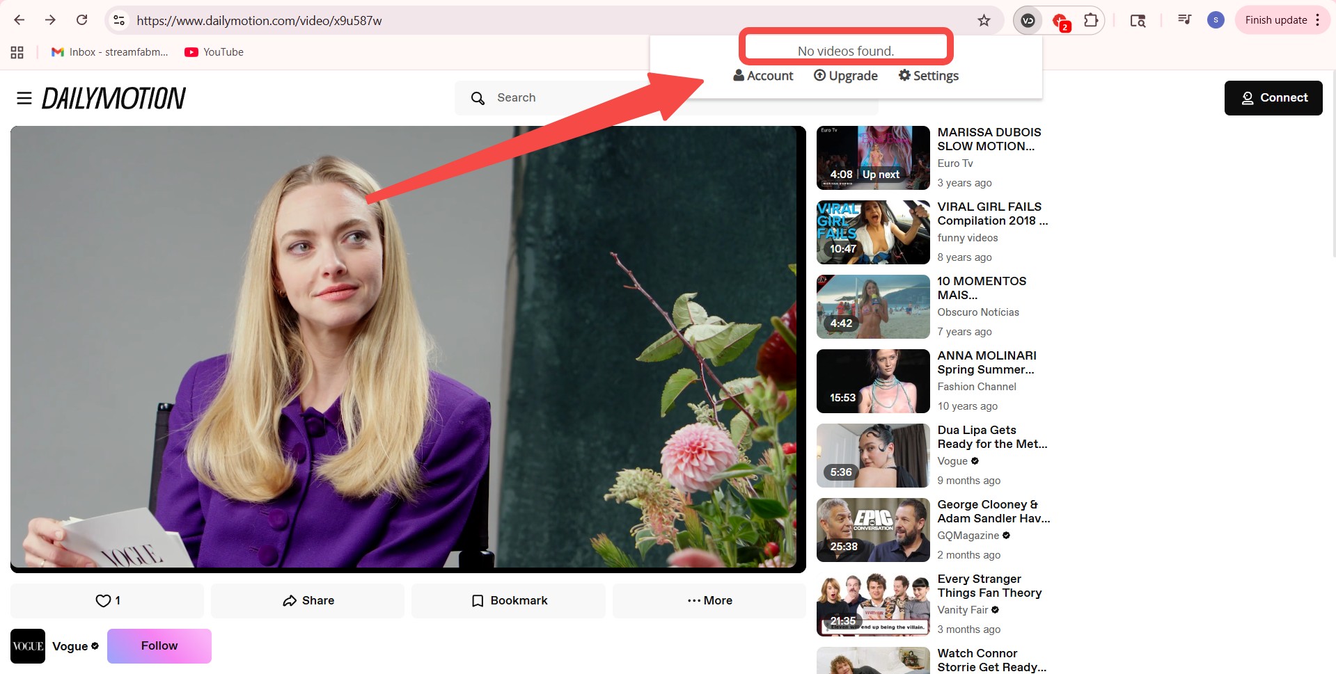 Dailymotion Scenario: The Frustration of No Media Found