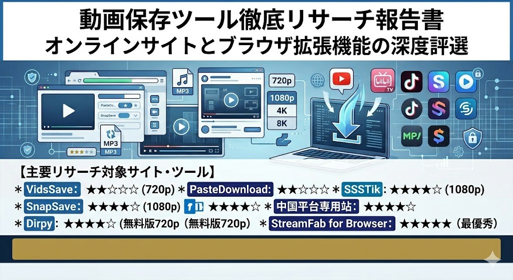 【2026年最新】Chrome動画保存ツールの決定版:オンラインダウンローダーの徹底比較
